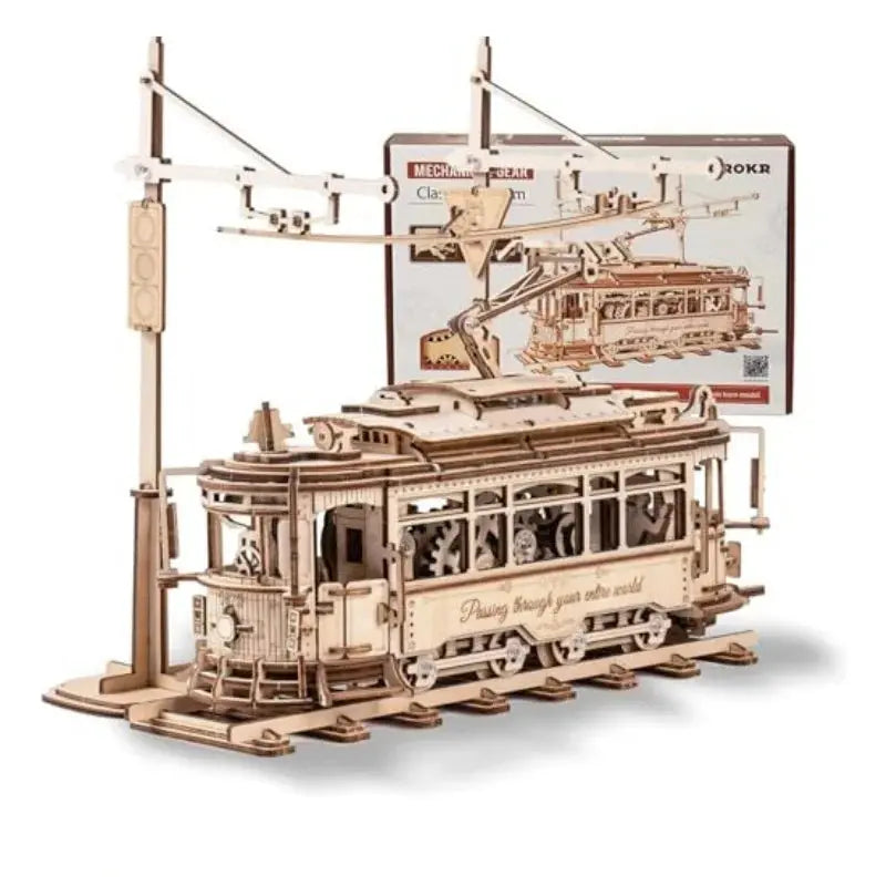 Tram Train Set 3D Wooden Puzzles with Railway - Model to assemble