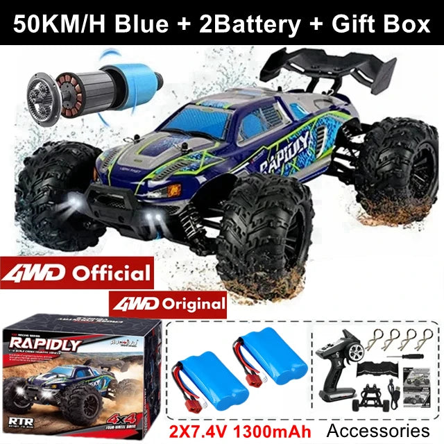 4WD Remote Control Car Off Road 4x4 RC High Speed Buggy Truck Super Brushless 50 or 80KM/H Fast Drift Racing Toy Kids Adults Model to assemble