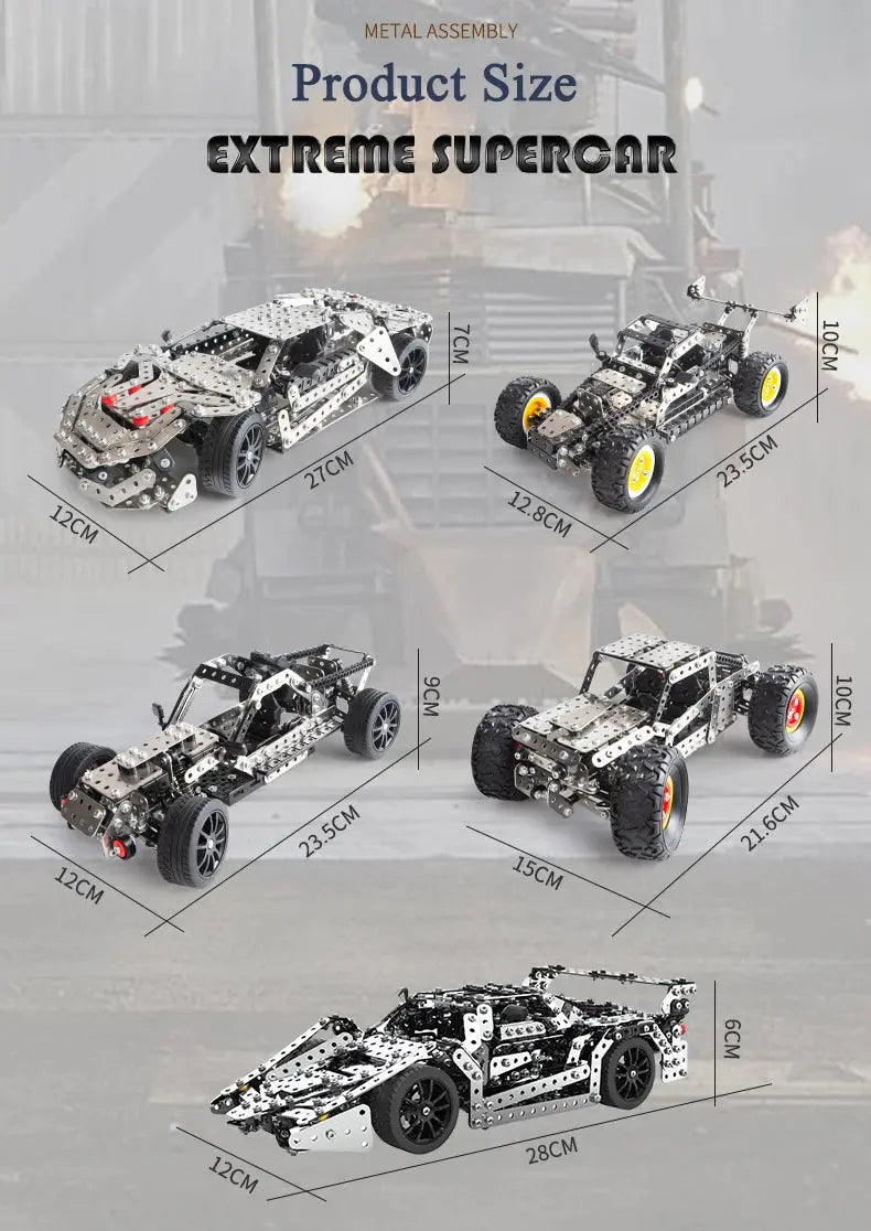 Racing Off-road Vehicle Model Screws And Nuts Disassembly Model to assemble