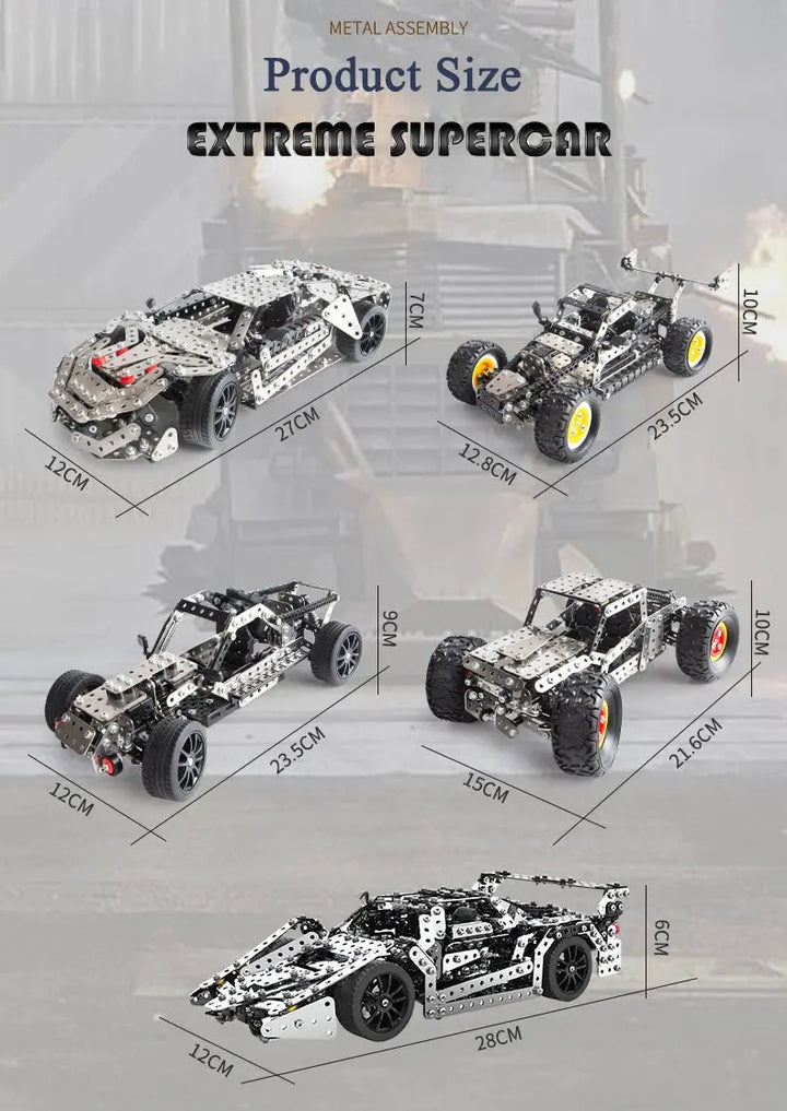 Racing Off-road Vehicle Model Screws And Nuts Disassembly Model to assemble