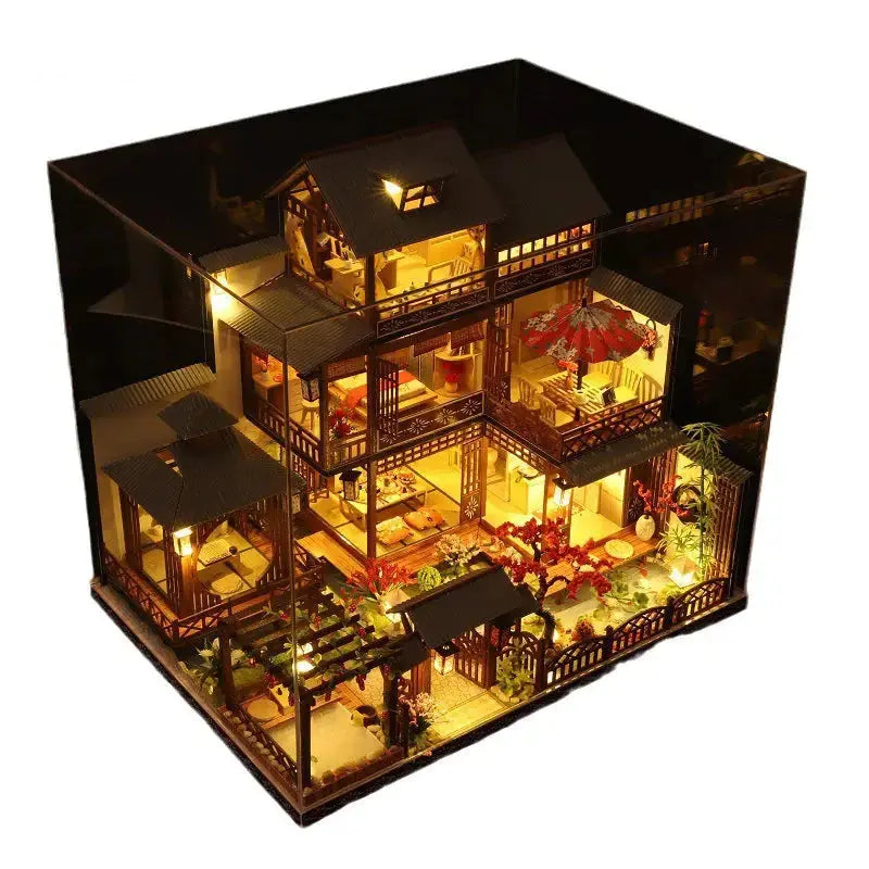 Japanese Dollhouse With Furniture Lights - Model to assemble