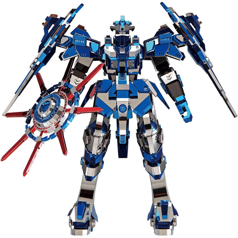 Piececool Puzzle 3D Metal Model Kits Blue Mech DIY Toys Jigsaw Birthday Valentine's Day Gifts for Teen Model to assemble