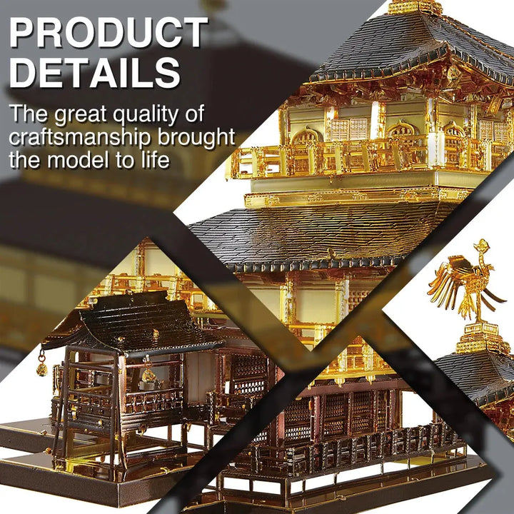 Golden Pavilion Japan Architecture Metal Model to assemble