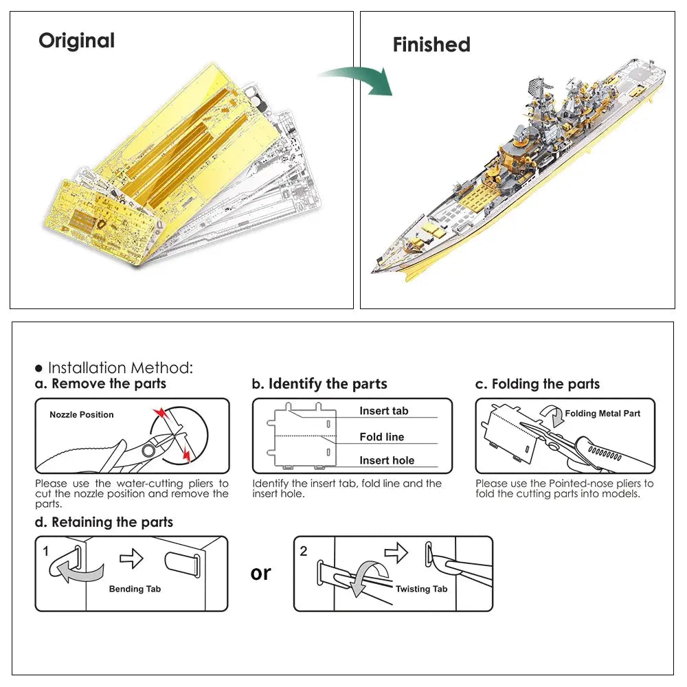 Yamato Nagato Class Battleship Metal Model to assemble