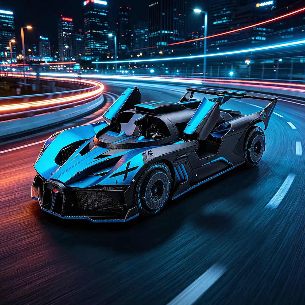 Piececool 3D Puzzles for Adult Blue Supercar 3D Metal Model Kits DIY Kit Jigsaw Craft for Home Decoration Best Gifts Model to assemble