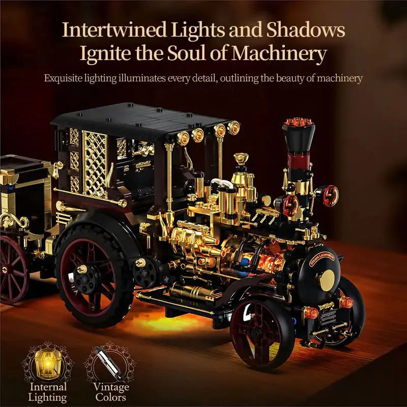 Vintage Mechanical Steam Car - Model to assemble