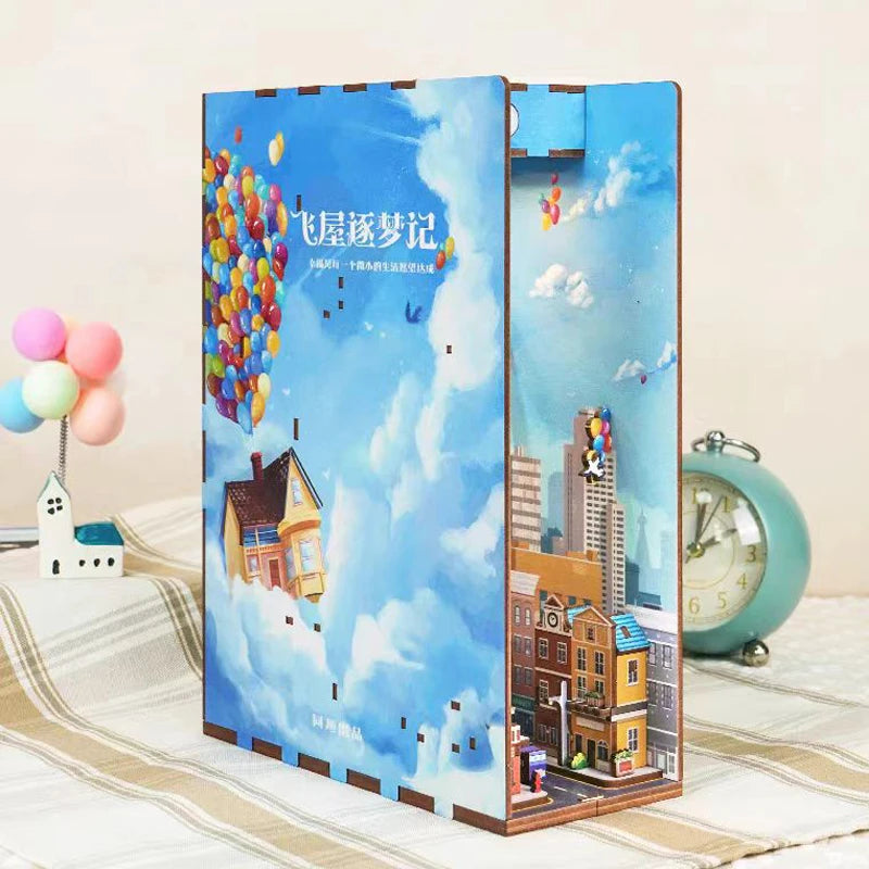 UP Book Nook Figurines Miniature Kits Bookshelf - Model to assemble