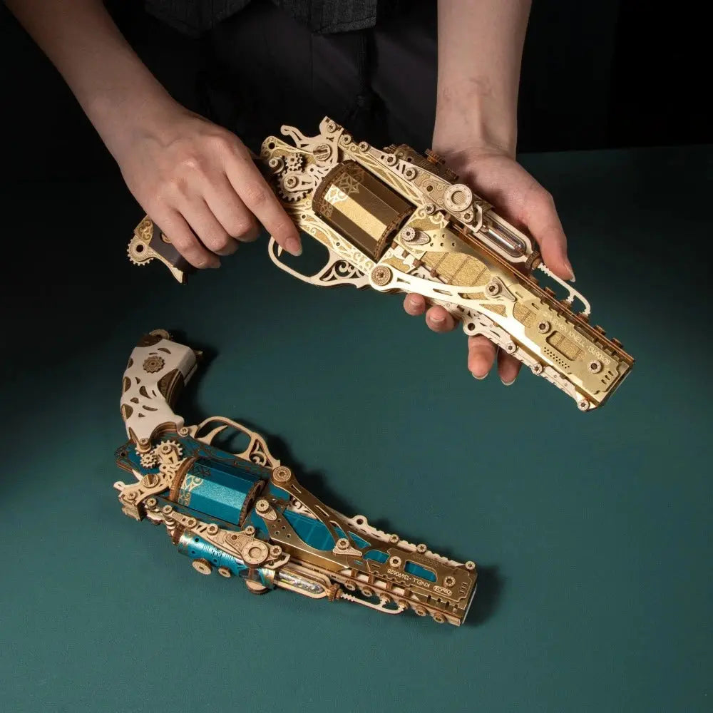 Steampunk Revolver Wooden Model Kits Model to assemble