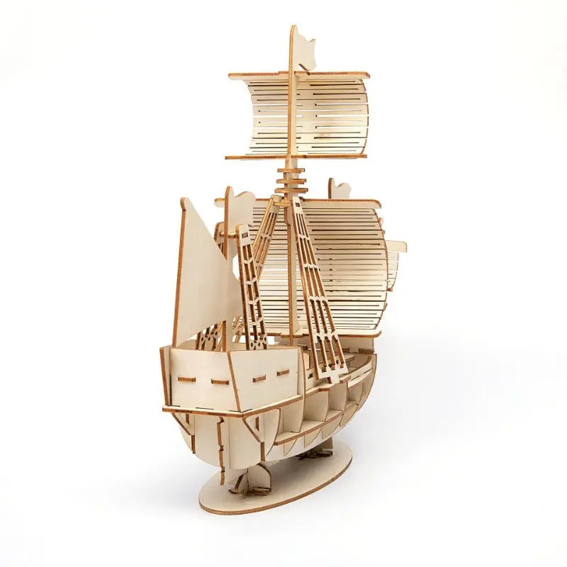 Sailboat Wooden 3D Puzzle Assembly - Model to assemble