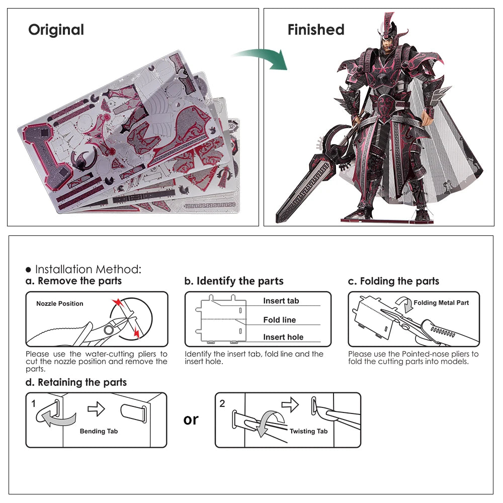 Piececool Model Building Kits The Colonel of Qin Empire 3D Metal Puzzles DIY Set Jigsaw for Teenager Toys Model to assemble