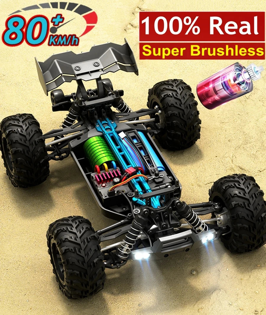 4WD Remote Control Car Off Road 4x4 RC High Speed Buggy Truck Super Brushless 50 or 80KM/H Fast Drift Racing Toy Kids Adults Model to assemble
