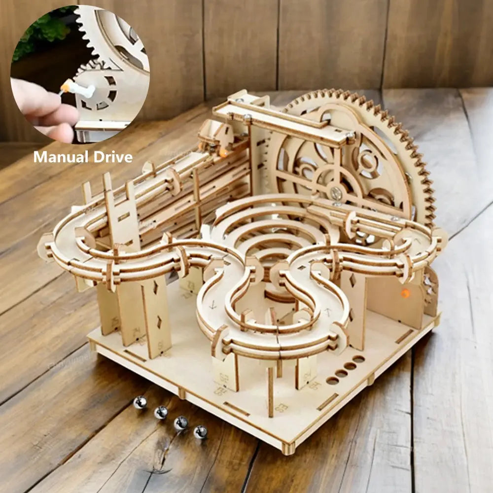 3D Wooden Puzzle DIY Building Kits Mechanical Model Marble Run - Model to assemble