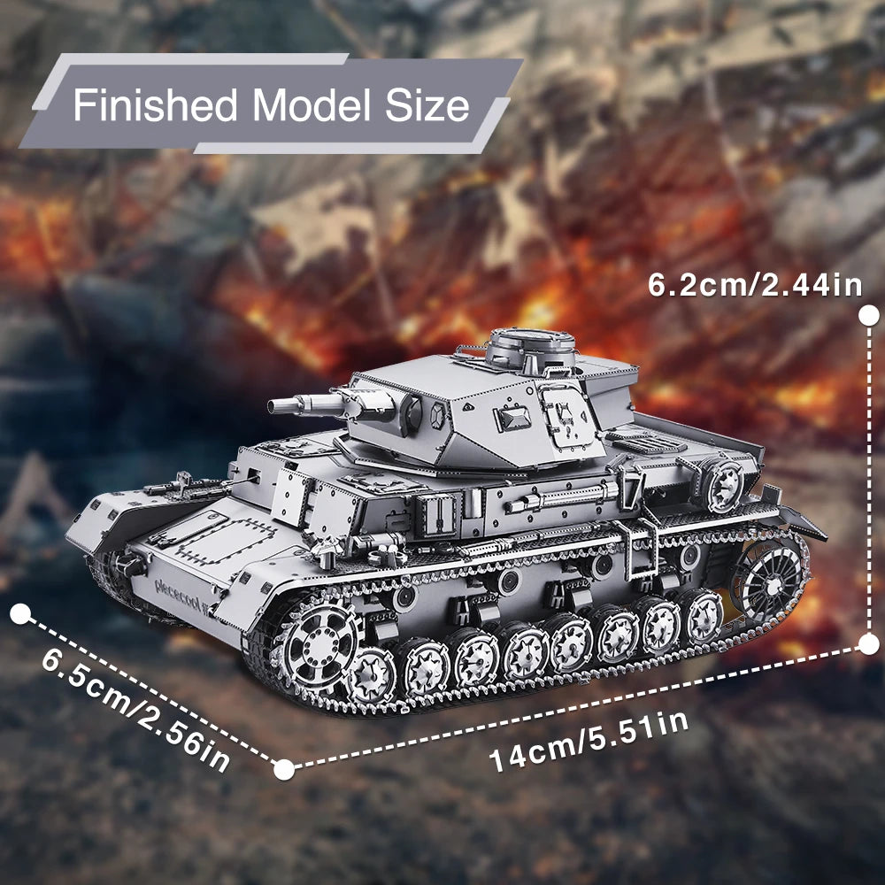 Piececool 3D Metal Puzzle T-34/76 Medium Tank Diy Jigsaw Toy for Adult Brain Teaser Assembly Model for Collection Model to assemble