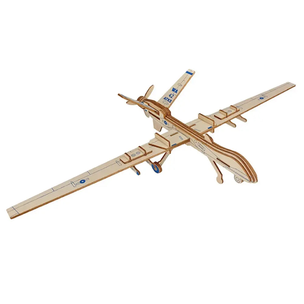 DIY Wooden 3D Fighter Jet Puzzle Model Kit – Handmade Airplane Assembly Toy for Kids - Model to assemble