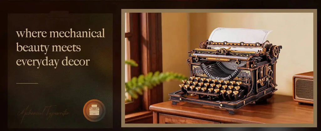 Mechanical Typewriter Wooden Model Kit - Model to assemble