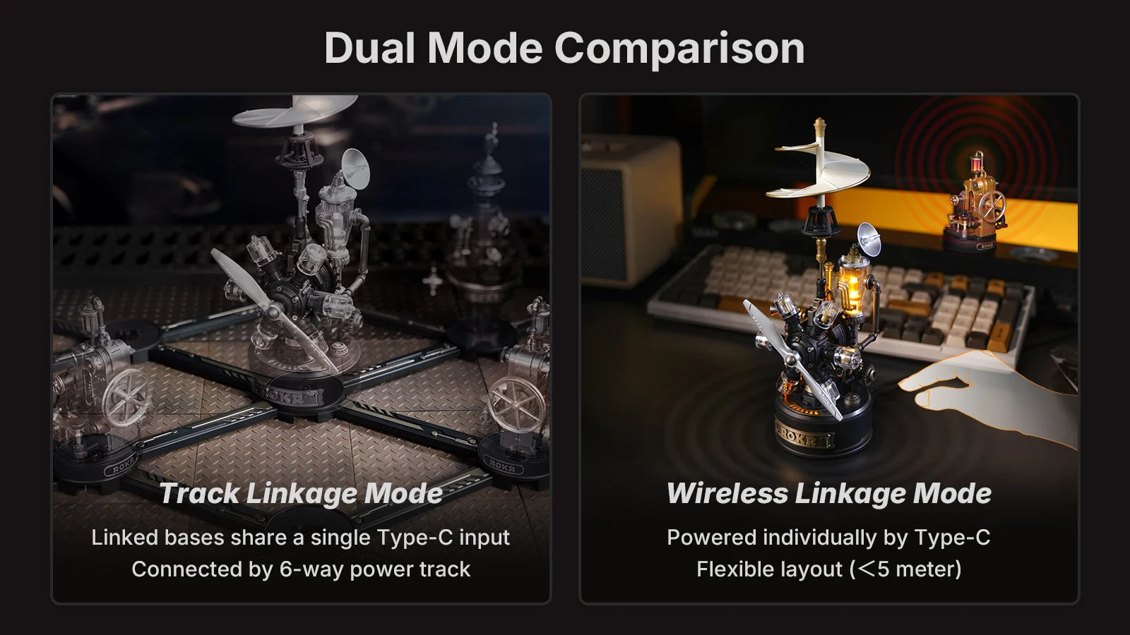 Leonardo Da Vinci's Helicopter Steampunk Mechanical Model with Moving Wing LED Unique - Model to assemble