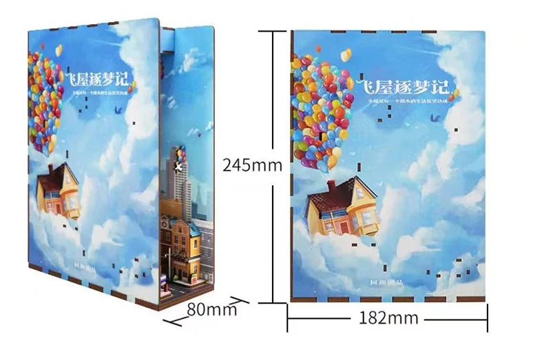 UP Book Nook Figurines Miniature Kits Bookshelf - Model to assemble