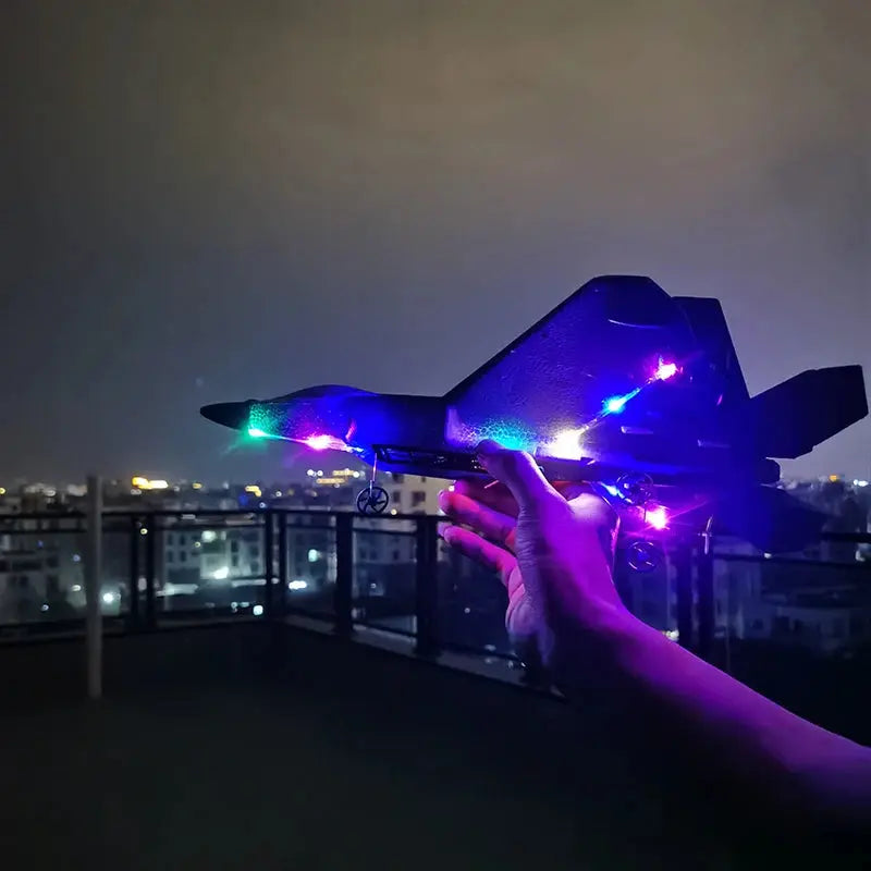 F22S Raptor RC Airplane – 4CH 2.4GHz Remote Control Fighter Jet with 3D/6G Gyroscope, LED Lights & Easy Flight Control Model to assemble