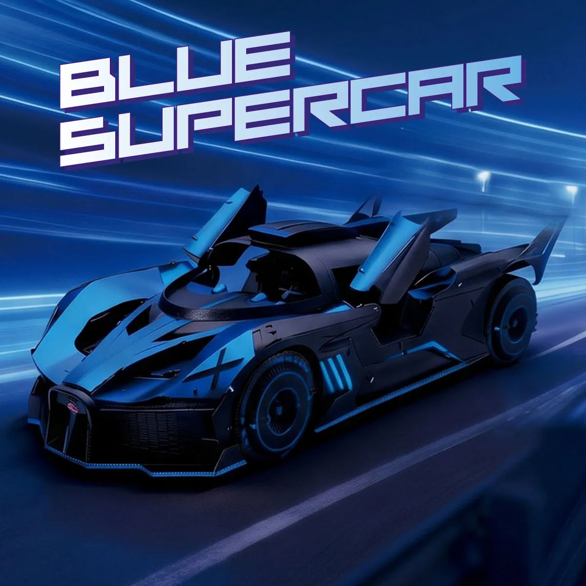 Piececool 3D Puzzles for Adult Blue Supercar 3D Metal Model Kits DIY Kit Jigsaw Craft for Home Decoration Best Gifts Model to assemble