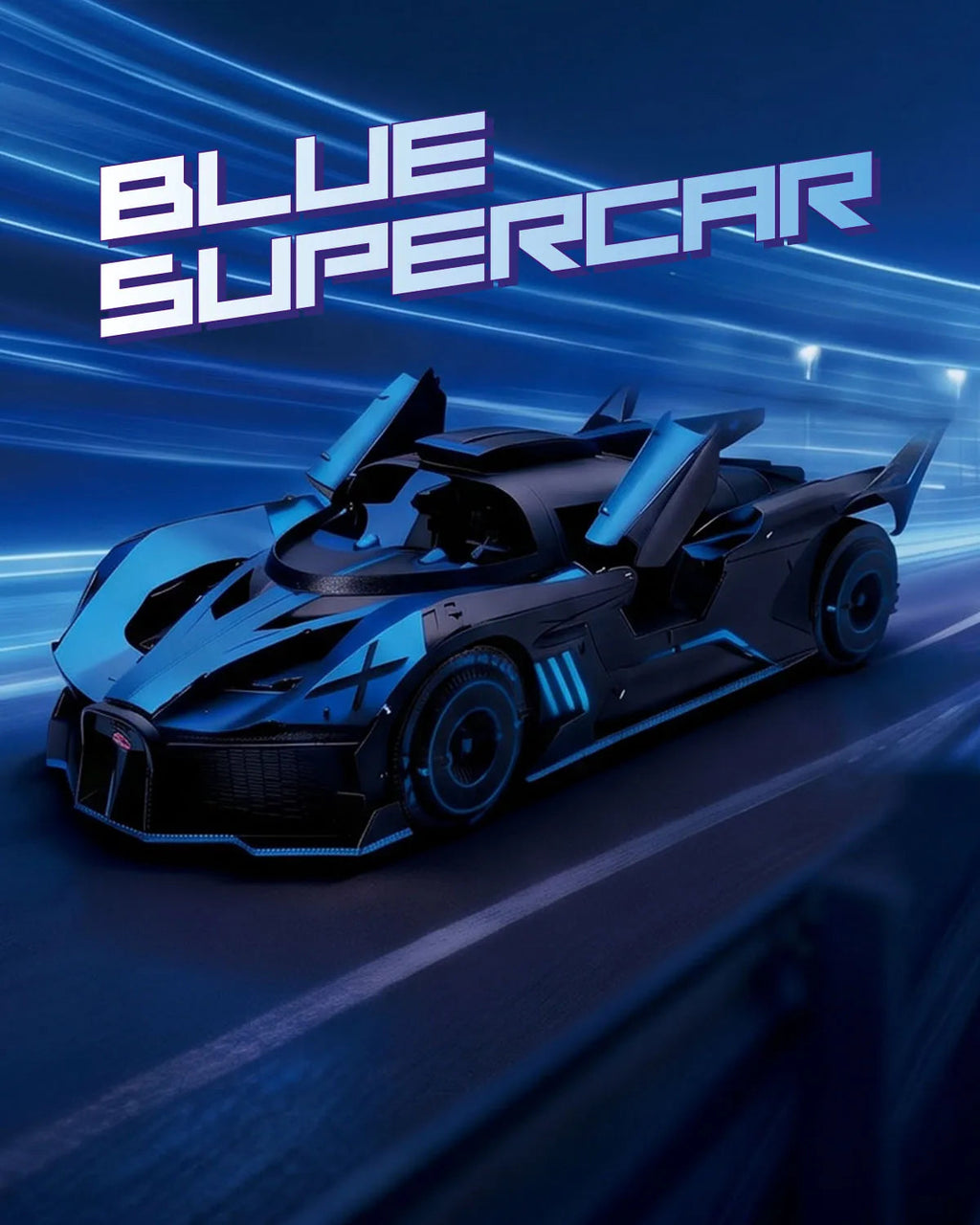 Piececool 3D Puzzles for Adult Blue Supercar 3D Metal Model Kits DIY Kit Jigsaw Craft for Home Decoration Best Gifts Model to assemble