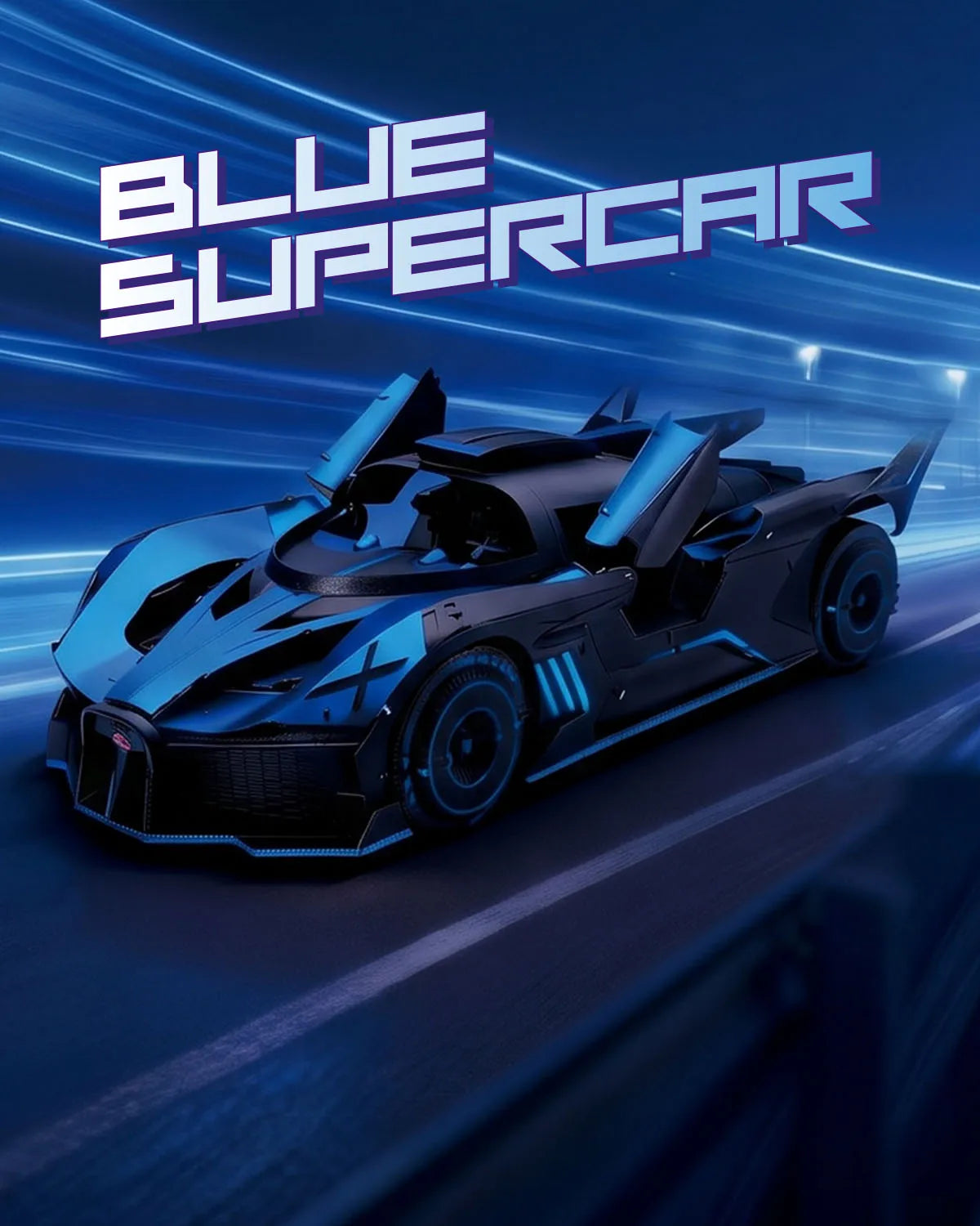 Piececool 3D Puzzles for Adult Blue Supercar 3D Metal Model Kits DIY Kit Jigsaw Craft for Home Decoration Best Gifts Model to assemble