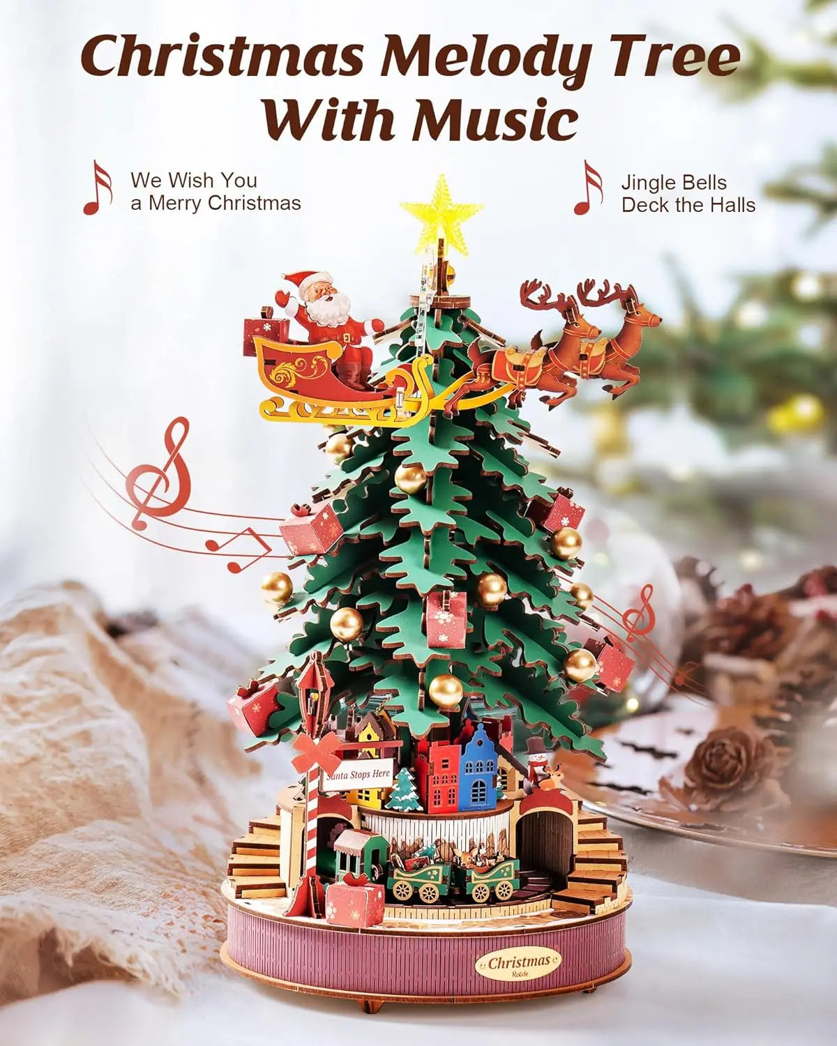 Music Box Christmas Melody Tree - Model to assemble
