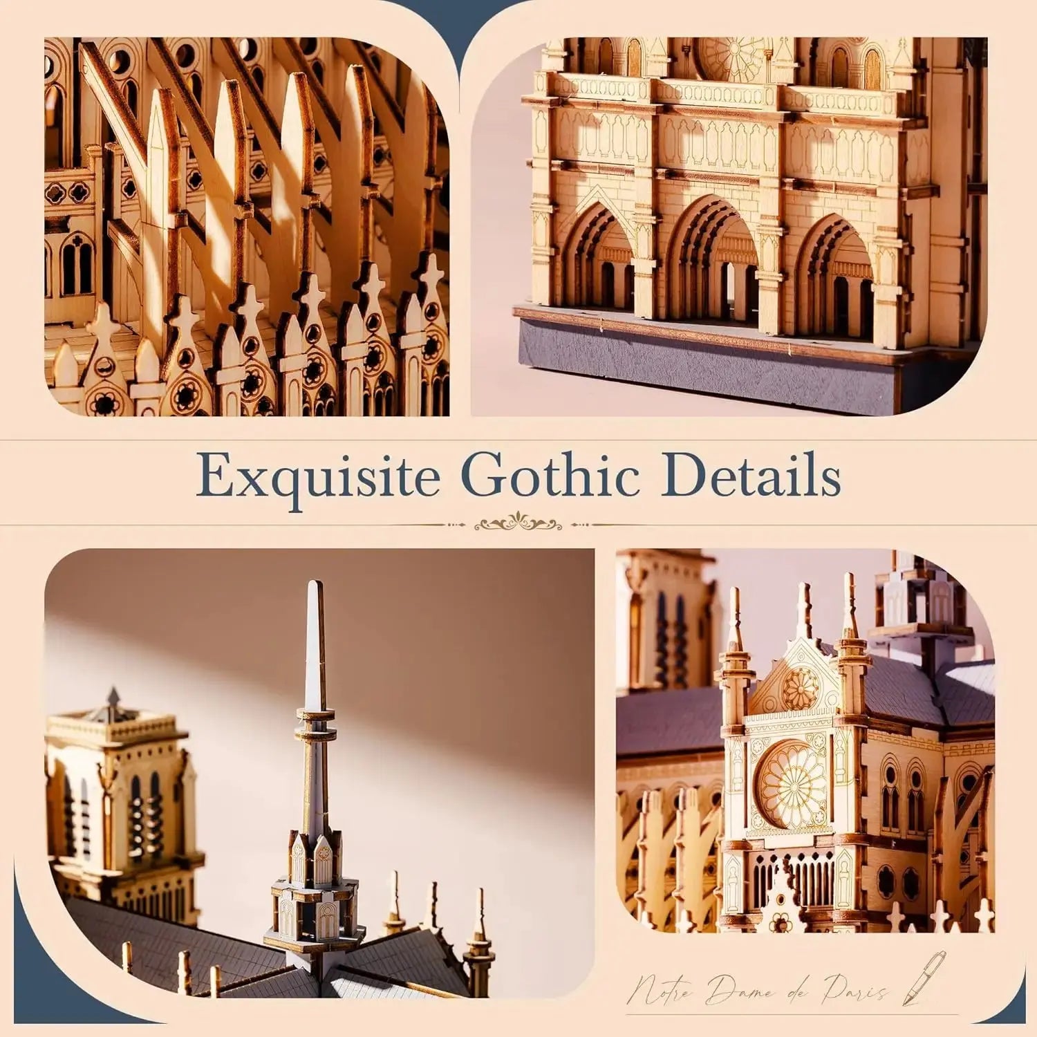 Paris Cathedral Wooden Model Kit - Model to assemble