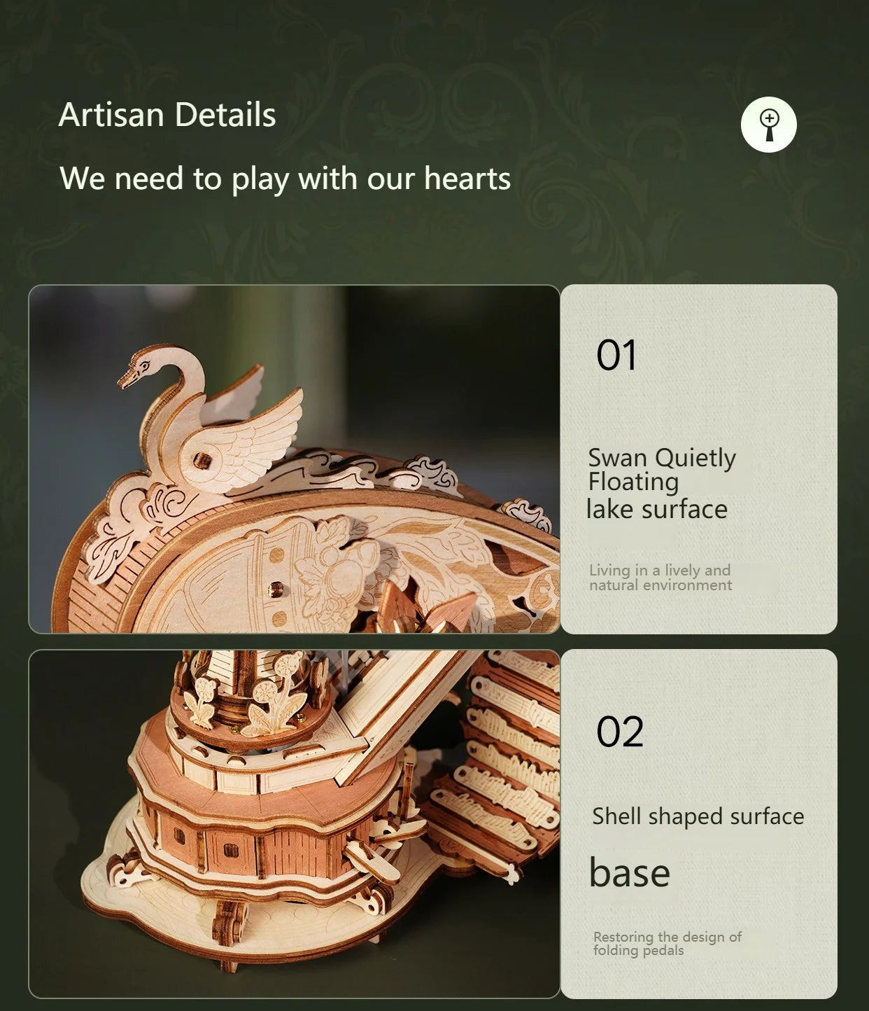 Stringed Harp Music Box - Model to assemble