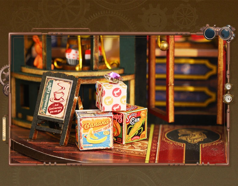 Rail-track Secluded City Figurines Miniatures Bookend Assembled Houses - Model to assemble