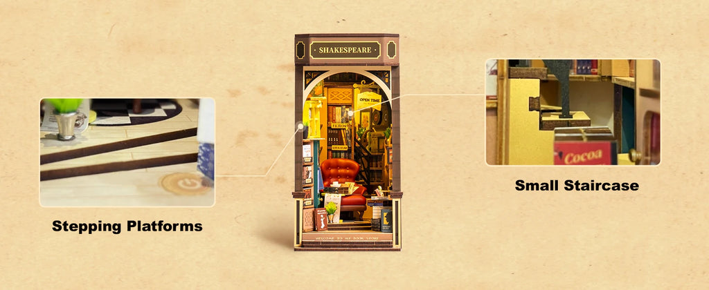 Shakespeare Bookstore with Lights - Model to assemble