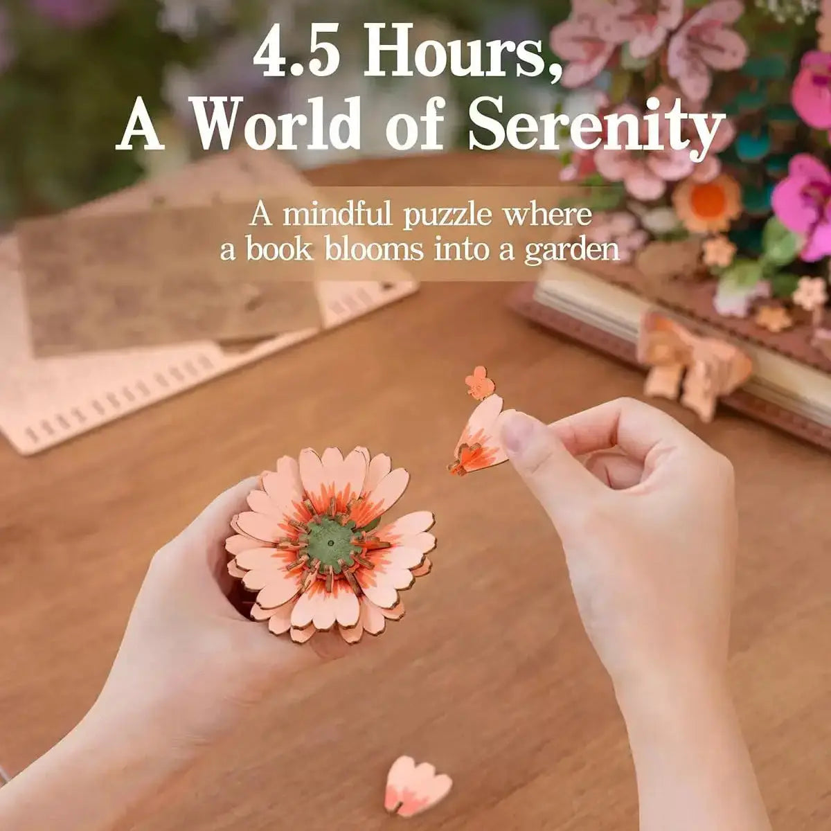 Wooden Blooming Book 3D Puzzle