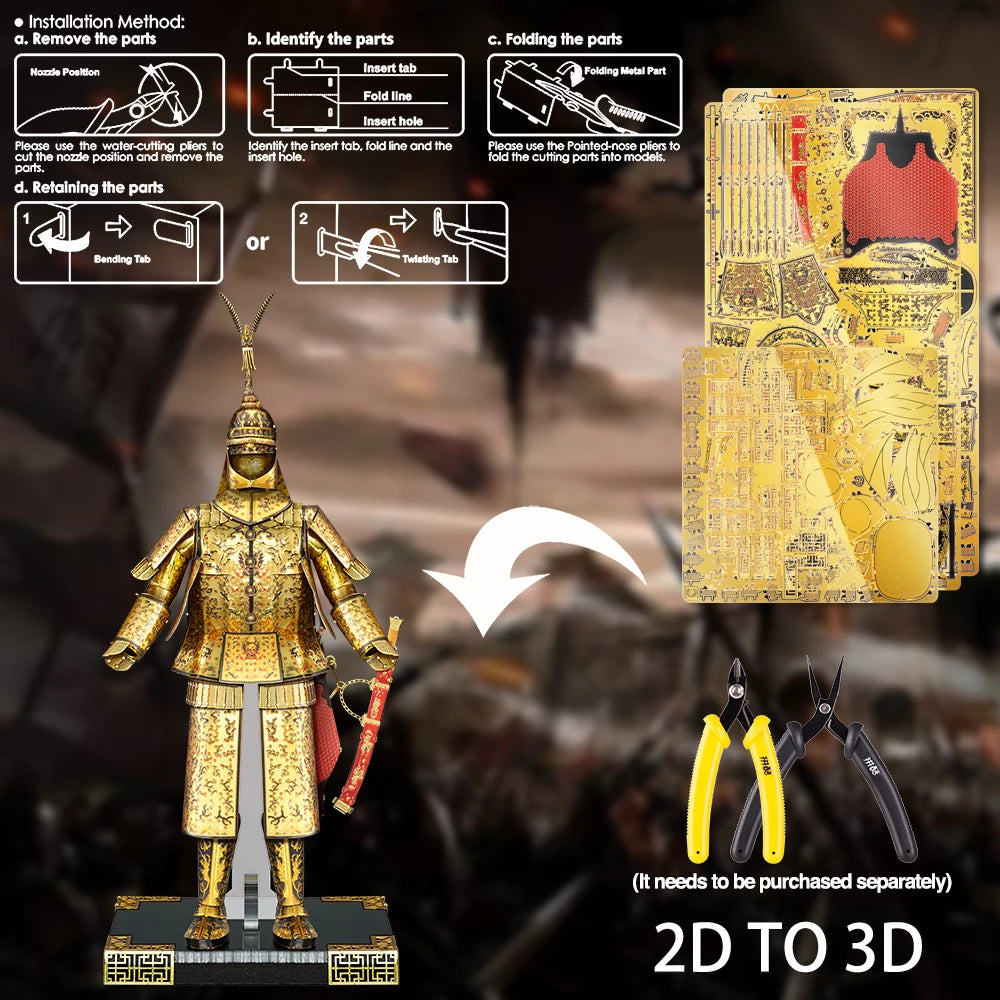Piececool Model Building Kits a Suit of Armour Kit 3D Metal Puzzles DIY Toys for Adult Jigsaw Collection Birthday Gifts Model to assemble