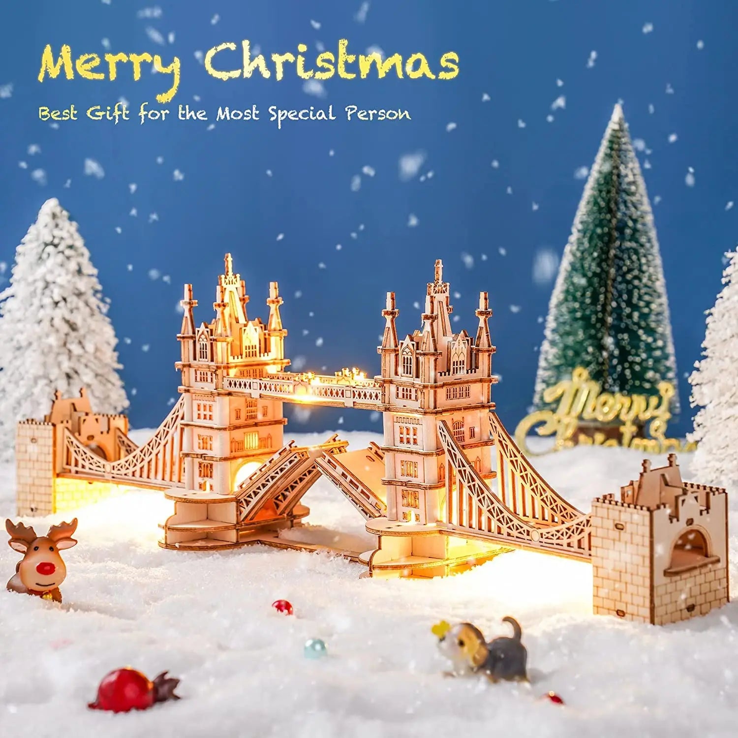 Tower Bridge & Big Ben with light