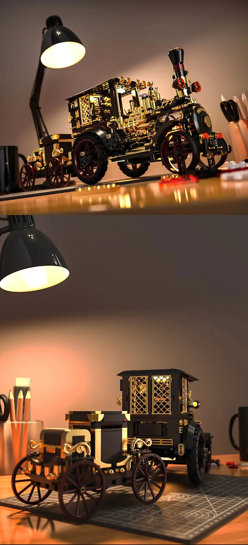 Vintage Mechanical Steam Car - Model to assemble