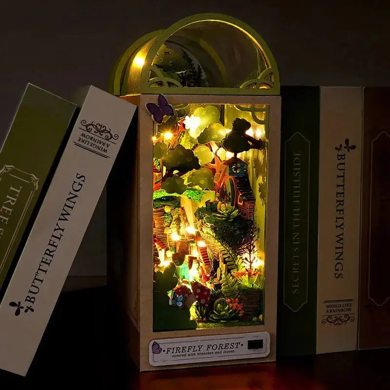Wooden Doll House Bookshelf With Light - Model to assemble
