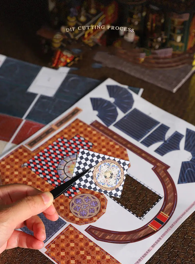 Rail-track Secluded City Figurines Miniatures Bookend Assembled Houses - Model to assemble