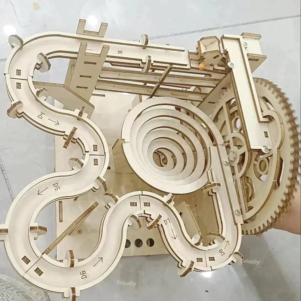 3D Wooden Puzzle DIY Building Kits Mechanical Model Marble Run - Model to assemble