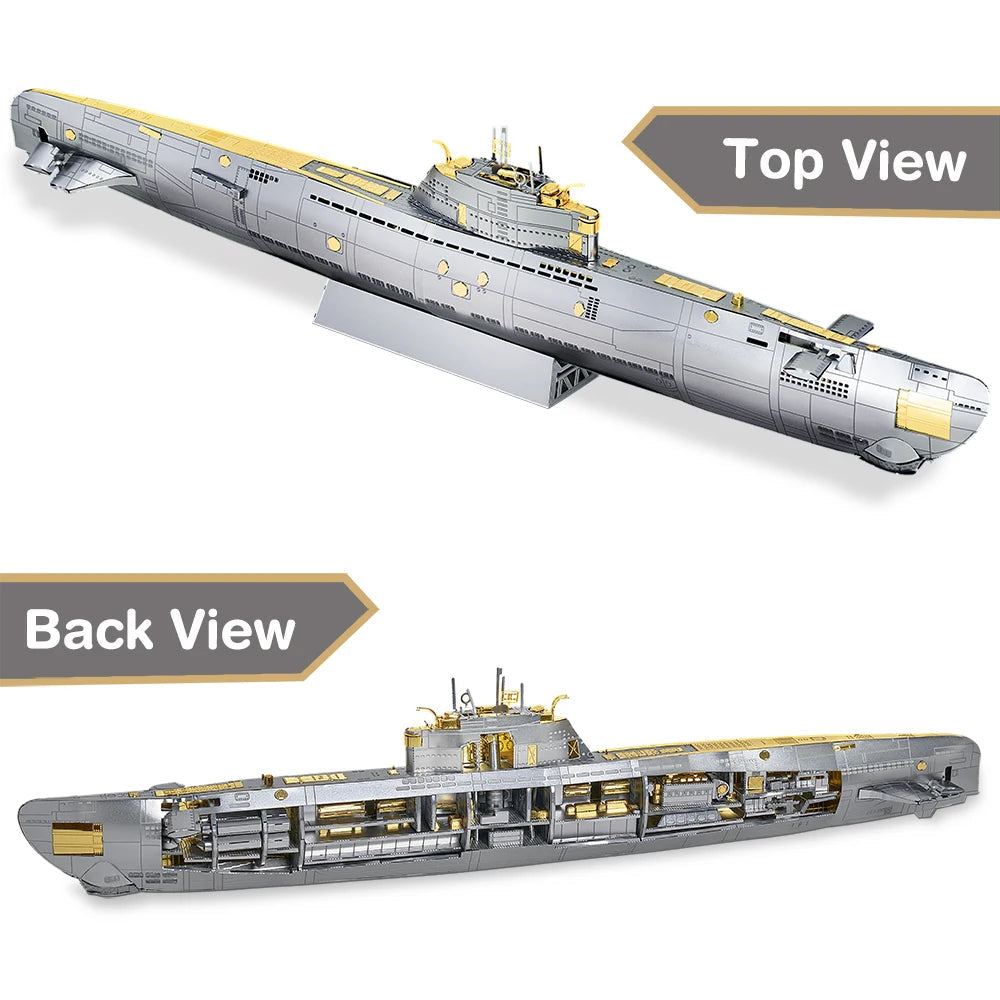 Piececool 3D Metal Puzzle Submarine Model Building Kits DIY Toy for Adult Jigsaw Brain Teaser for Teen Model to assemble
