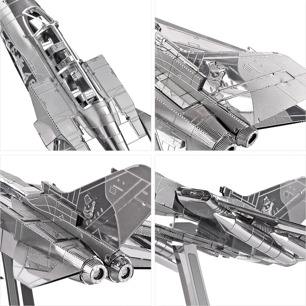 Piececool 3D Metal Puzzles for Adult Tornado Fighter Jets DIY Toy Jigsaw Brain Teaser Model Kits Best Birthday Gifts Model to assemble
