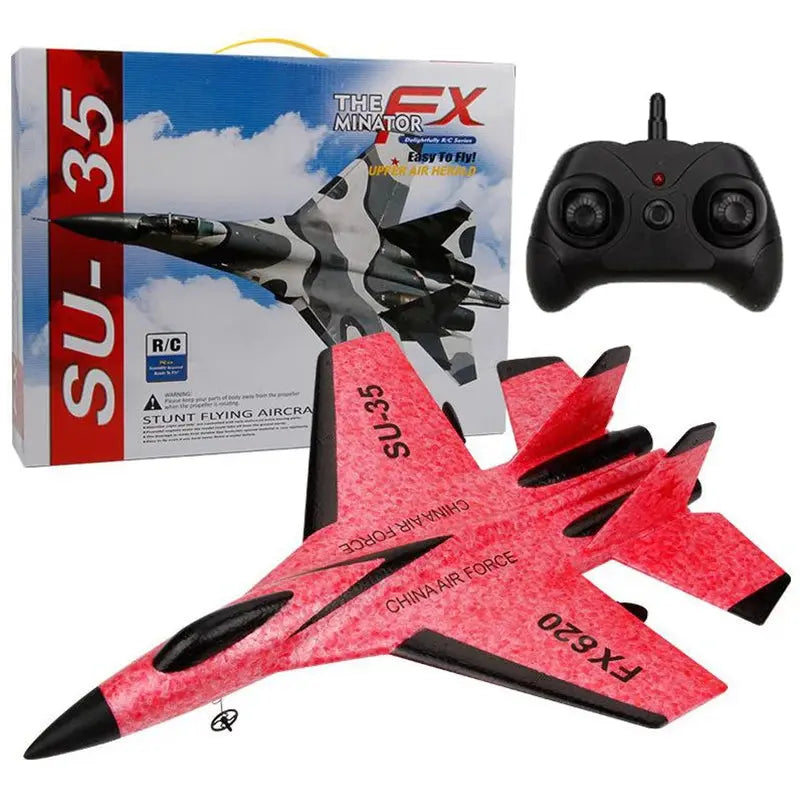 SU-35 RC Fighter Jet Foam Glider – 2.4G Remote Control Fixed Wing Airplane for Kids & Hobbyists - Model to assemble