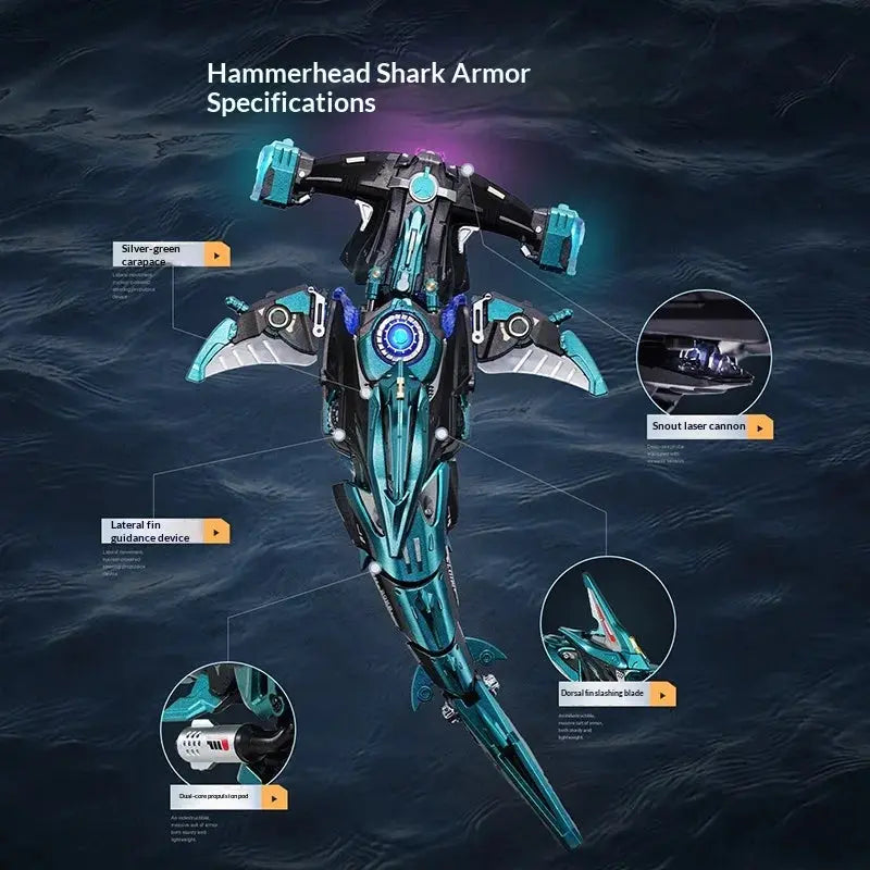 Hammerhead Shark Led Light Metal Model Kit - Model to assemble