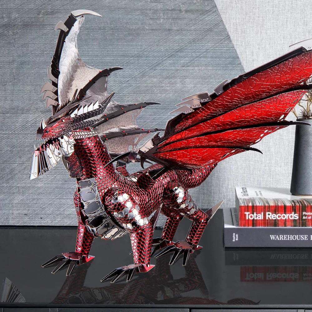 Piececool 3D Metal Puzzles Dragon Series DIY Model Building Kits Brain Teaser Jigsaw Set Great Birthday Christmas Gifts 5 colors Model to assemble