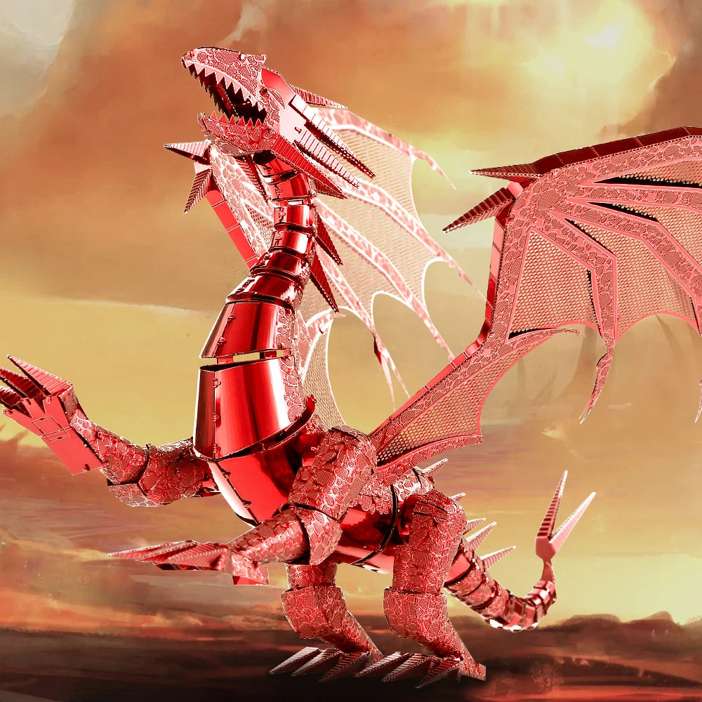 Piececool 3D Metal Puzzles Dragon Series DIY Model Building Kits Brain Teaser Jigsaw Set Great Birthday Christmas Gifts 5 colors Model to assemble