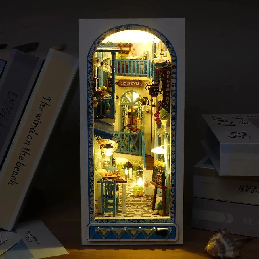 Wooden Doll House Bookshelf With Light - Model to assemble