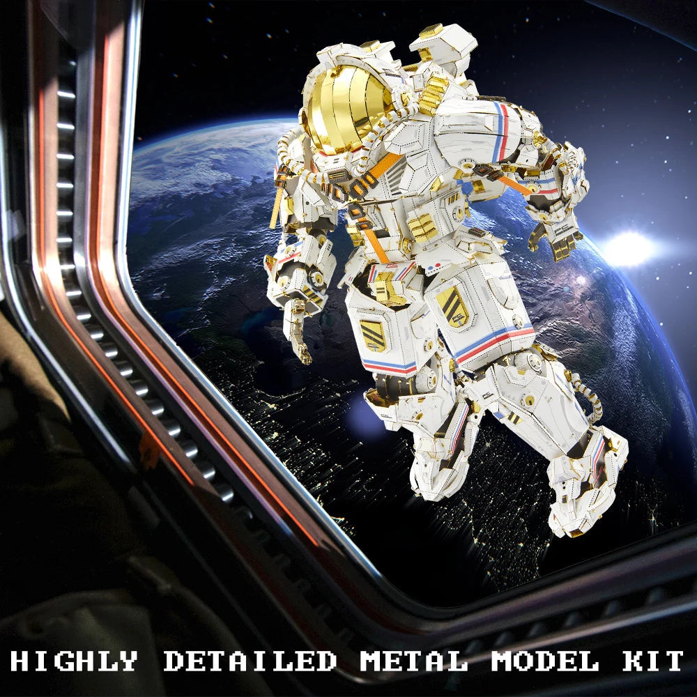 Piececool 3D Metal Puzzles Taikonaut Model Kits Jigsaw Toys for Adult Brain Teaser DIY Set for Home Decoration Birthday Gifts Model to assemble