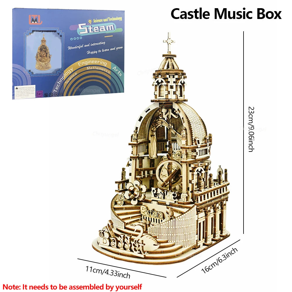 Castle/Fairy Music Box Electric Rotating - Model to assemble
