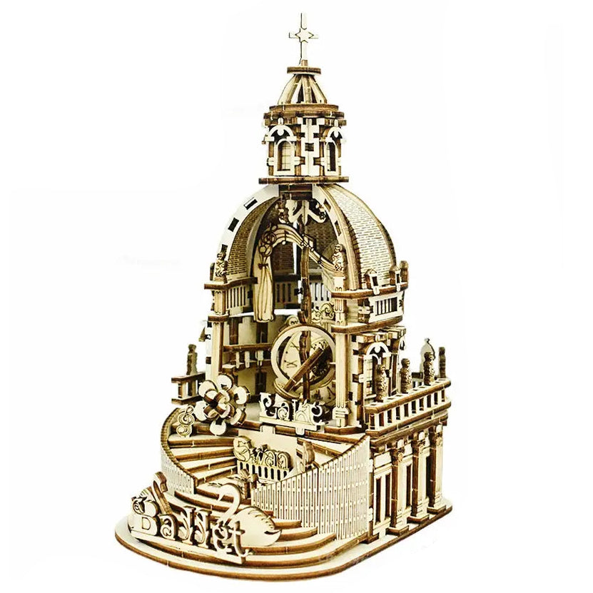 Enchanted Castle DIY Wooden Music Box Model to assemble