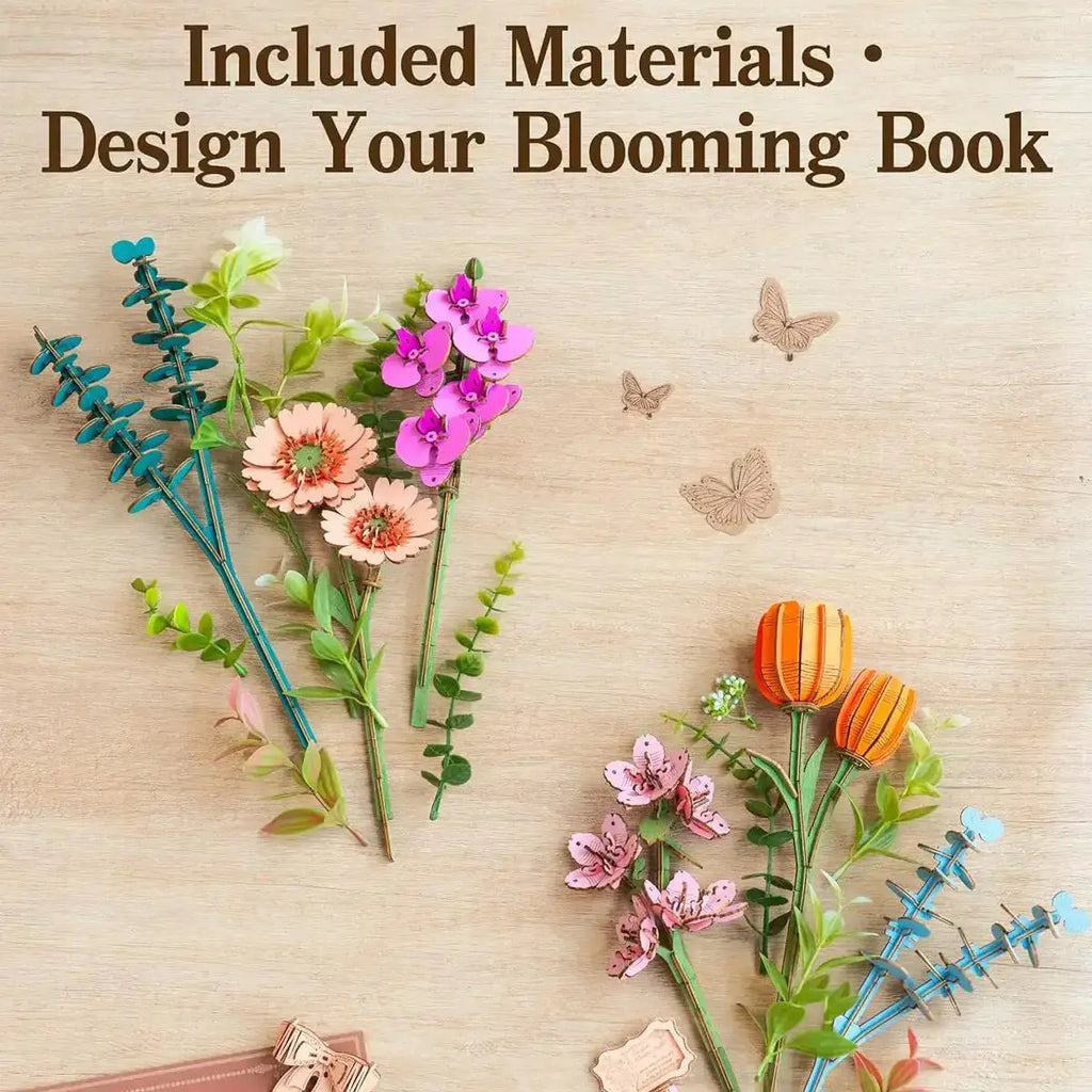 Wooden Blooming Book 3D Puzzle