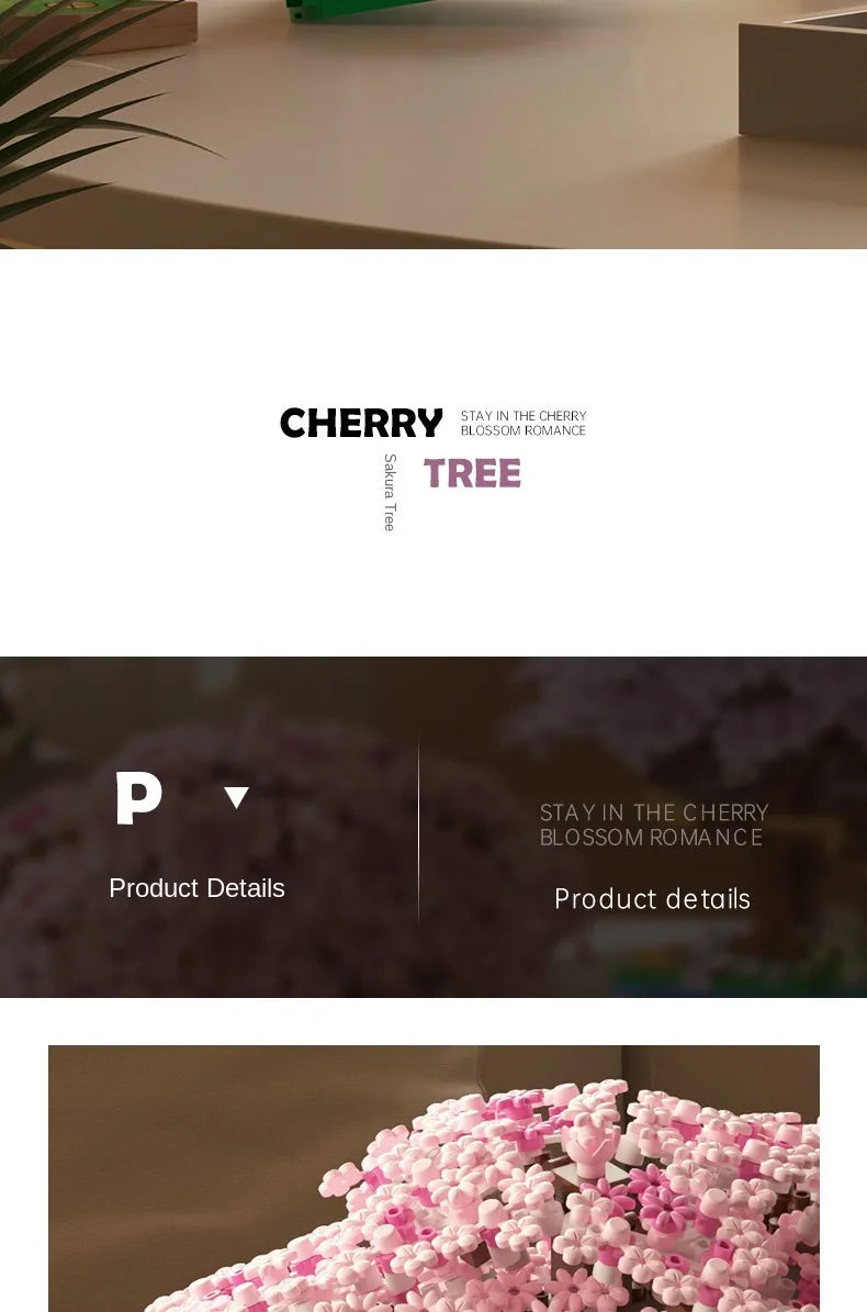 Spring pink cherry tree - Model to assemble