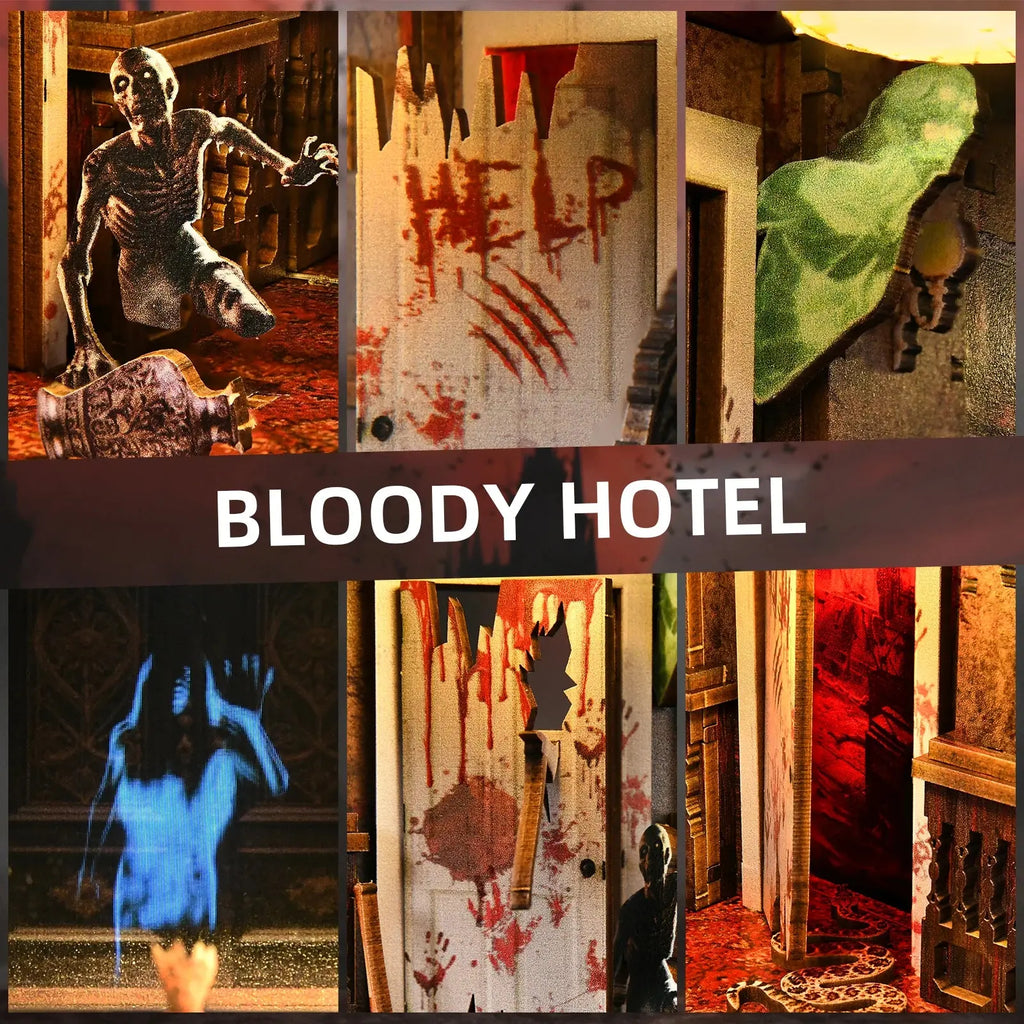 The Haunted Hotel Halloween Bookend - Model to assemble